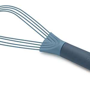 Joseph Joseph 981000 Twist Whisk 2-In-1 Collapsible Balloon and Flat Whisk Silicone Coated Steel Wire, Sky