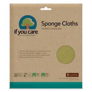 If You Care Sponge Cloths – 5 Count – 100% Natural Cleaning Rags for Kitchen, Bathroom, Home Countertop Surfaces – Absorbent, Reusable, Machine Washable, Compostable