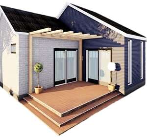 460sqft Two Bedroom Tiny Home ADU Design Plans – Floor Plan, Elevations, Door & Window Schedule