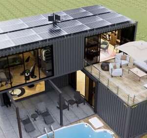 Double Story 20/40 FT Portable prefabricated Tiny Home, Shipping Container Tiny Home, Portable Mobile Home, prefab Container House, Steel Container Home Brown Color Modern prefab Home