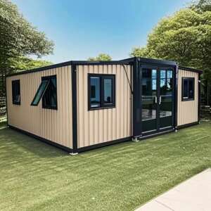 Prefab Mobile Tiny Home, 20ft&40ft Modular Prefabricated Expandable Container House with 2 Bedroom 1 Living Room,1 Bathroom and Kitchen
