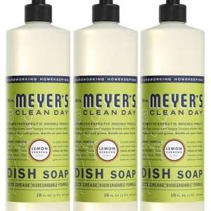 MRS. MEYER'S CLEAN DAY Liquid Dish Soap, Biodegradable Formula, Lemon Verbena, 16 fl. oz - Pack of 3