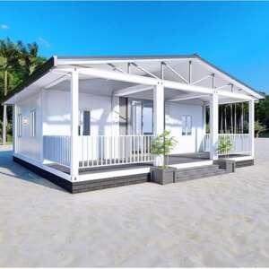 40FT Expandable Mobile Prefab Home with Balcony | 1-3 Bedroom, 1-Bathroom Modular House | Weatherproof Emergency Shelter & Off-Grid Tiny Home | Energy-Efficient ADU for Living, Rental, or Office Use