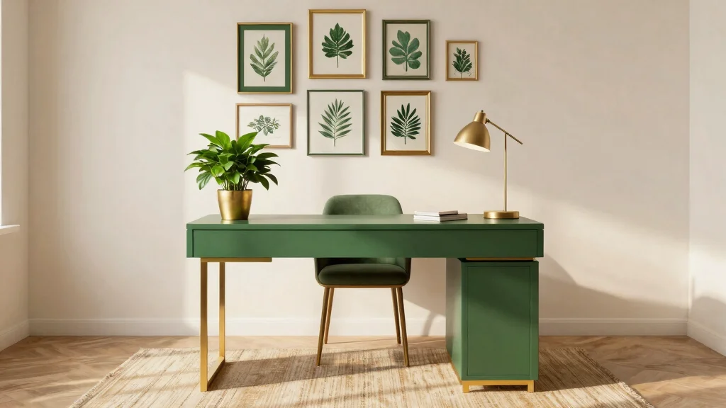 Transform Your Tiny Office: Stunning Green and Gold Decor Ideas for Small Spaces